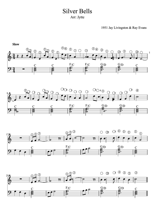 Silver Bells Piano Sheet Music Printable pdf