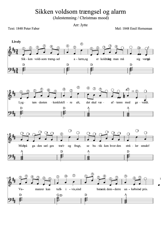 Sikken Voldsom Traengsel Og Alarm (Julestemning / Christmas Mood) Piano Sheet Music Printable pdf