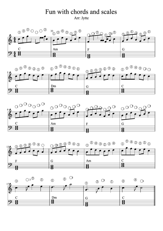 Fun With Chords And Scales Piano Sheet Music Printable pdf