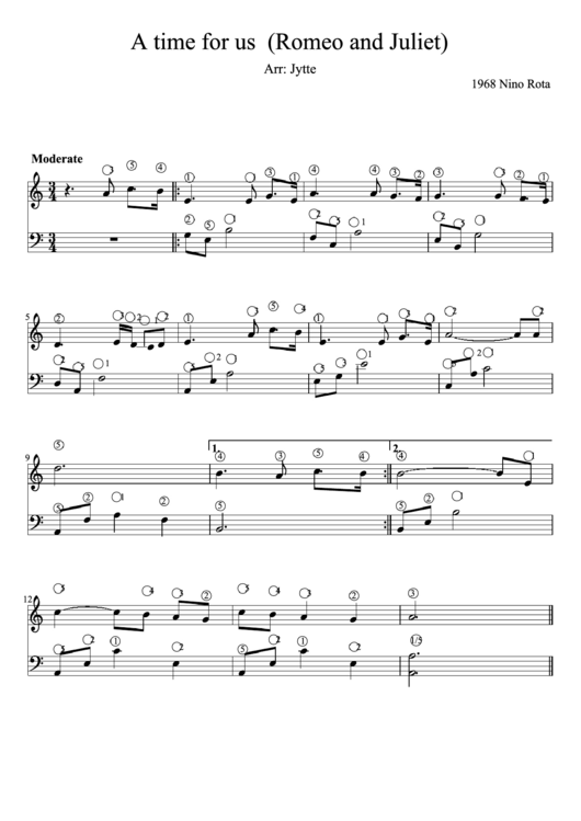 Fillable A Time For Us Romeo And Juliet Piano Sheet Music Printable Pdf Download