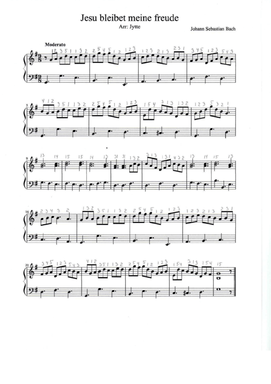 Jesu Bleibet Meine Freude Piano Sheet Music Printable pdf