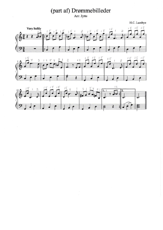 (Part Af) Drommebilleder Piano Sheet Music Printable pdf
