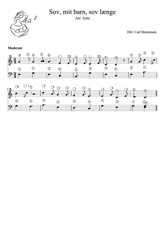 Sov Mit Barn Sov Lange Piano Sheet Music Printable pdf