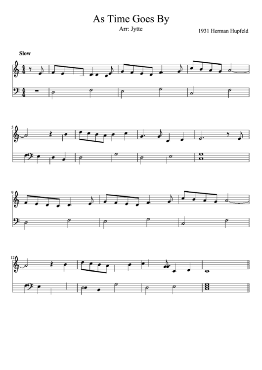 As Time Goes By - Piano Sheet Music Printable pdf