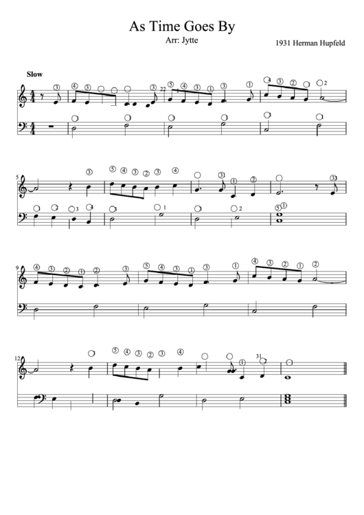 As Time Goes By Piano Sheet Music Printable pdf