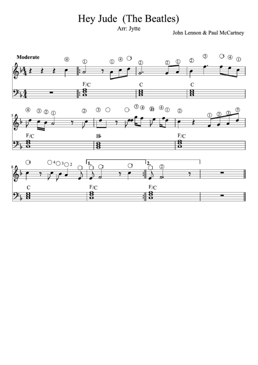 Hey Jude (The Beatles) Piano Sheet Music Printable pdf