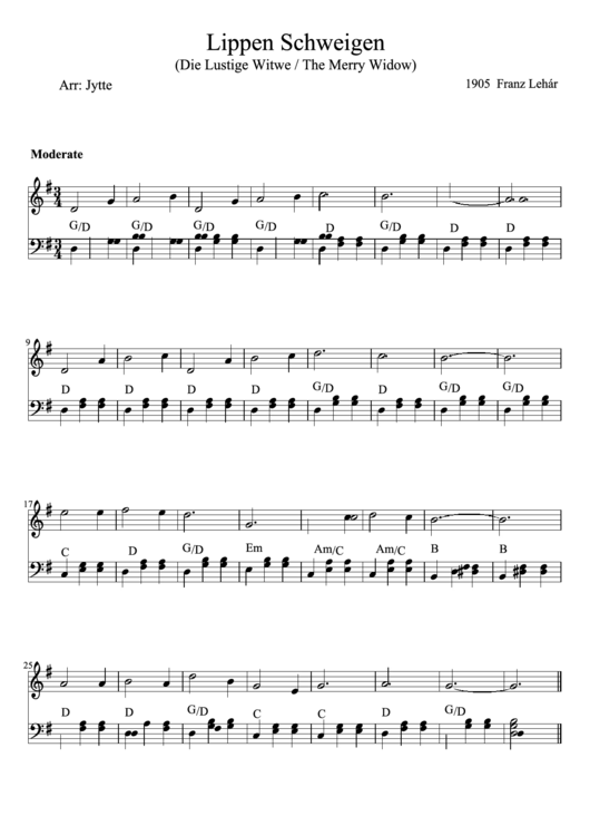 Lippen Schweigen - Piano Sheet Music Printable pdf