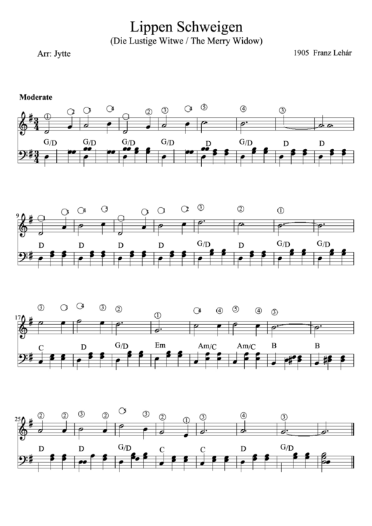 Lippen Schweigen Piano Sheet Music Printable pdf