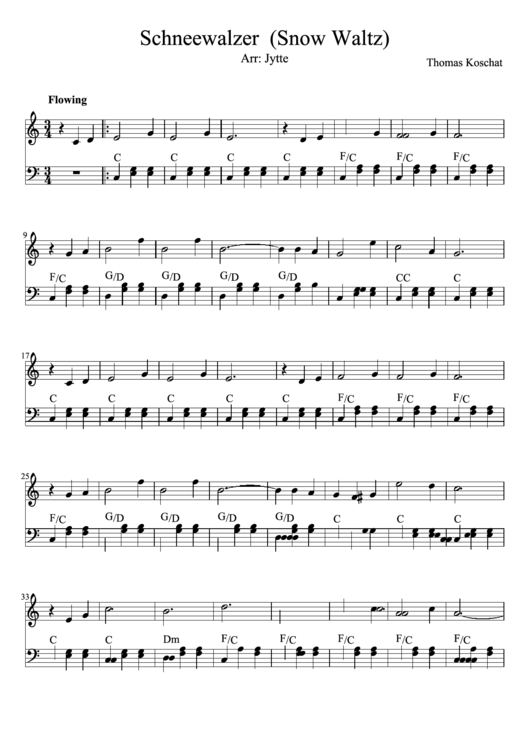 Schneewalzer Piano Sheet Music Printable pdf