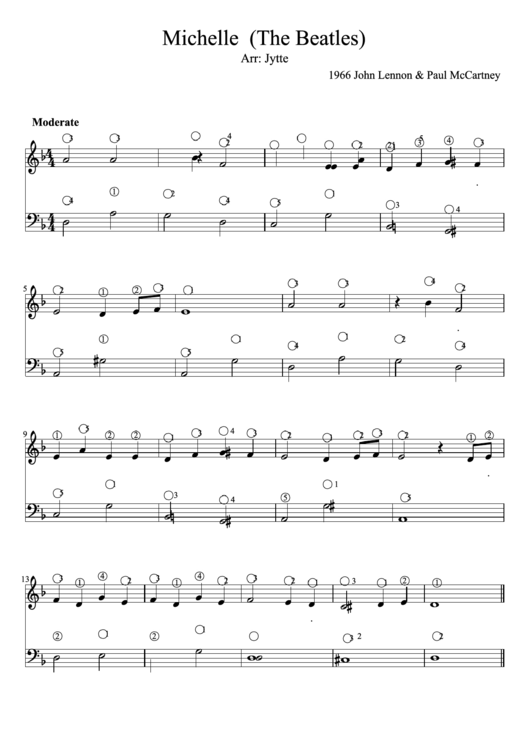 Michelle Piano Sheet Music Printable pdf