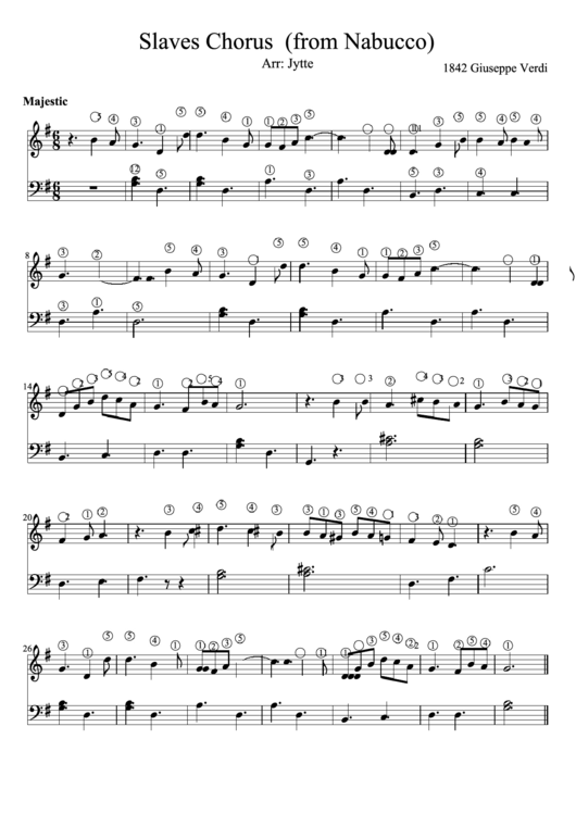 Slaves Chorus Piano Sheet Music Printable pdf