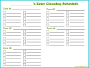 Zone Cleaning Schedule Template