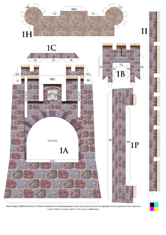 Sleeping Beauty Paper Castle Model:parts 1-4 Printable pdf