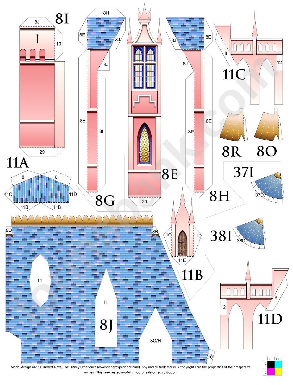 Sleeping Beauty Paper Castle Model:parts 9-13