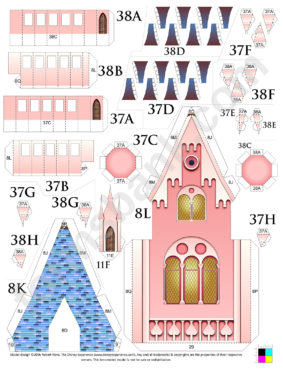 Sleeping Beauty Paper Castle Model:parts 9-13