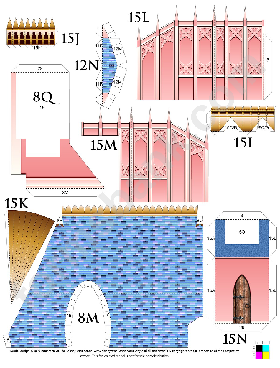 Sleeping Beauty Paper Castle Model:parts 14-19