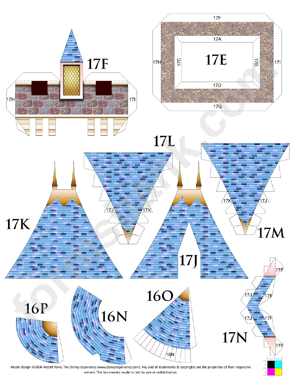 Sleeping Beauty Paper Castle Model:parts 14-19