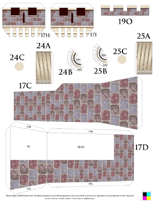 Sleeping Beauty Paper Castle Model:parts 20-23 Printable pdf