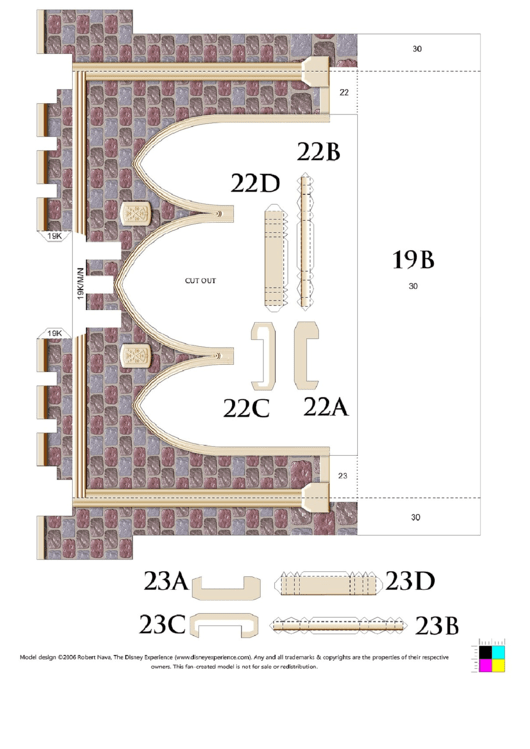 Sleeping Beauty Paper Castle Model:parts 24-28 Printable pdf