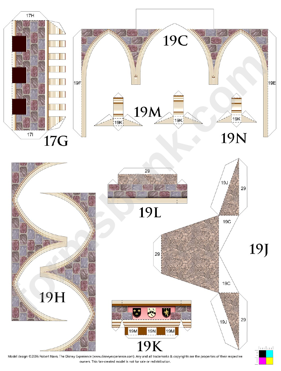 Sleeping Beauty Paper Castle Model:parts 24-28