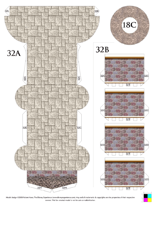 Sleeping Beauty Paper Castle Model:parts 35-38 Printable pdf