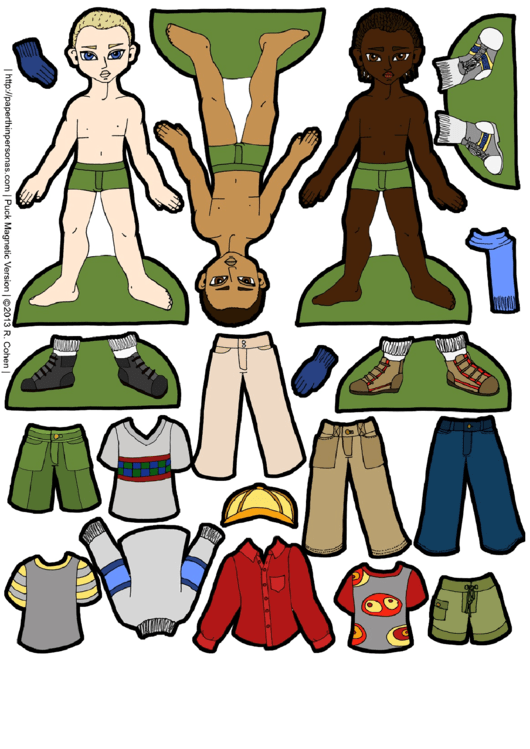 Puck Magnetic Paper Dolls For The Boys Printable pdf