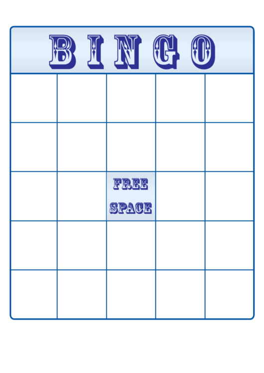 Bingo Card Template printable pdf download