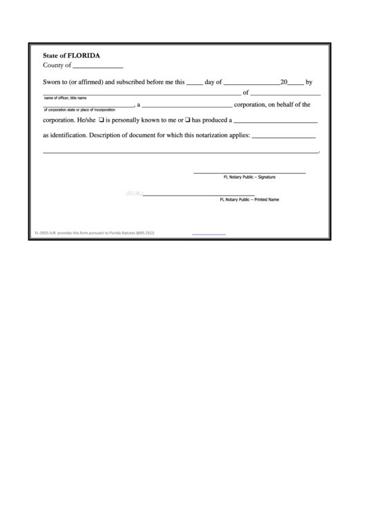 Florida Affidavit Form Printable pdf