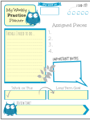 Weekly Practice Planner For Kids Blue Owl