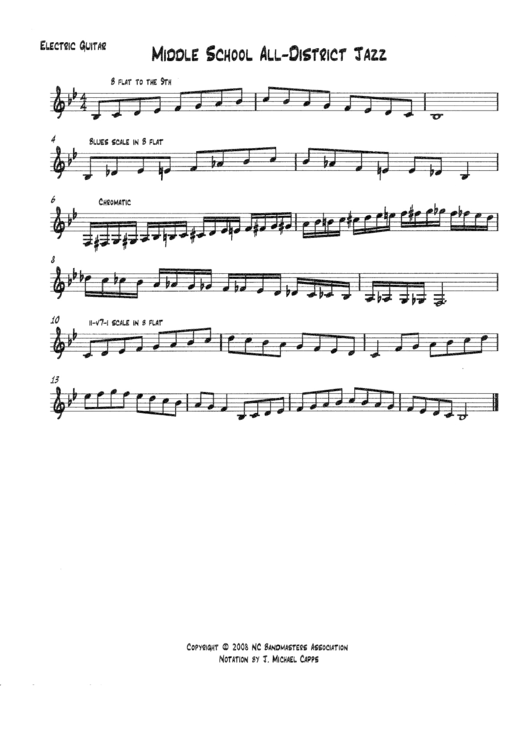 Guitar Middle School All District Jazz Printable pdf