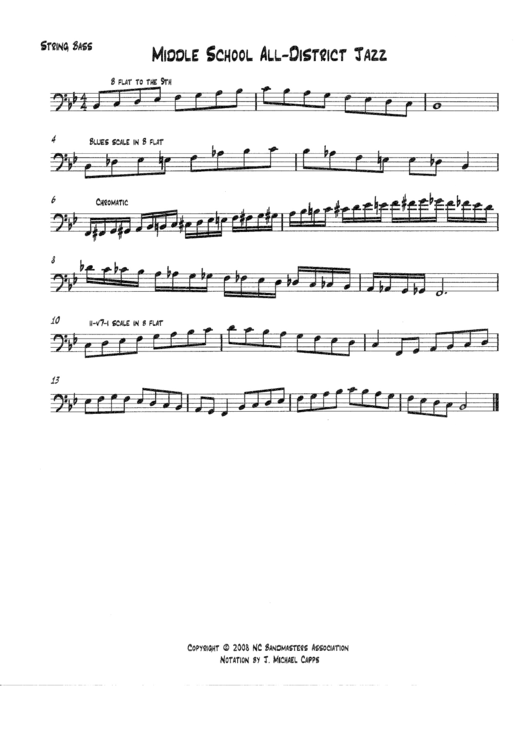 Bass Middle School All District Jazz Printable pdf