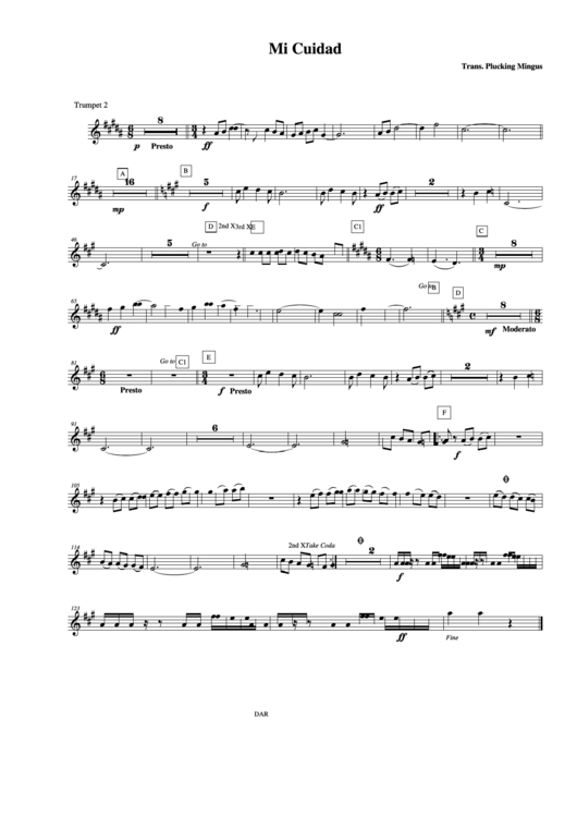 Mi Cuidad Trumpet 2 Printable pdf