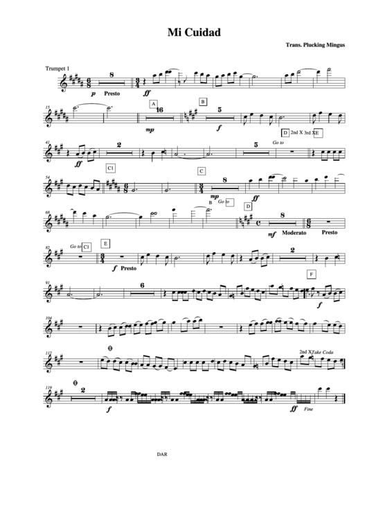 Mi Cuidad Trumpet 1 Printable pdf