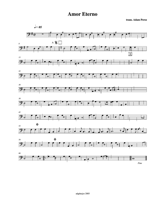 Amor Eterno (Trans. Adam Perez) Sheet Music Printable pdf