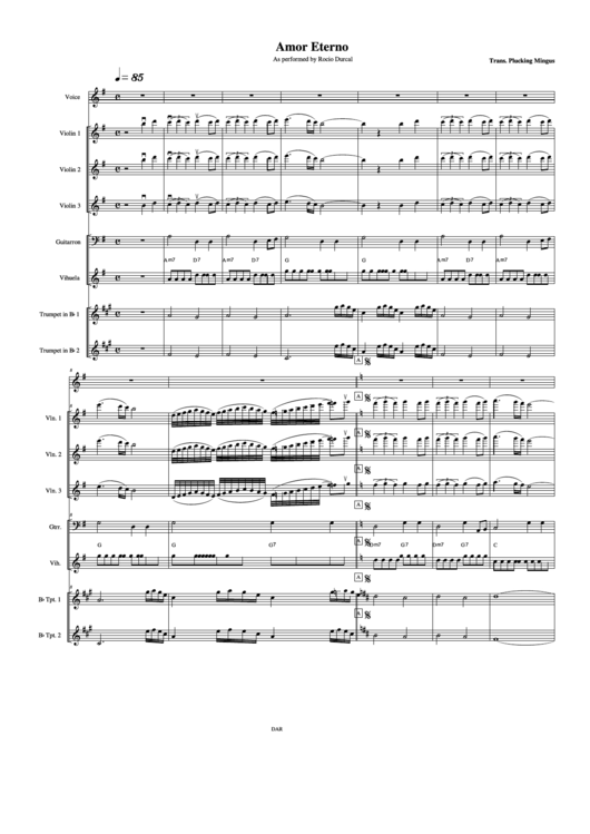 Amor Eterno As Performed By Rocio Durcal Score printable pdf download