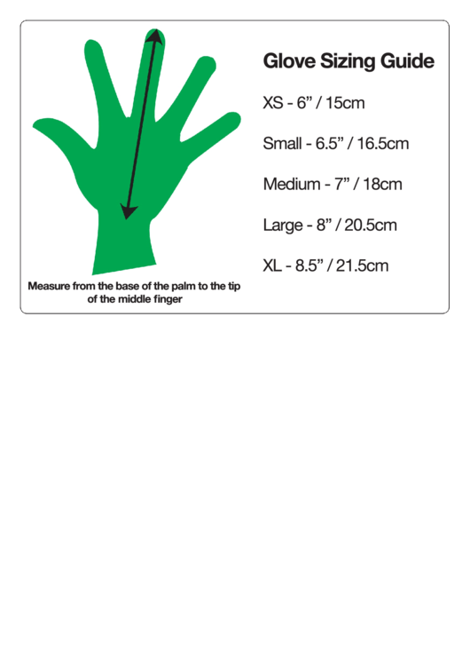 Trekmates Glove Sizing Guide Printable pdf