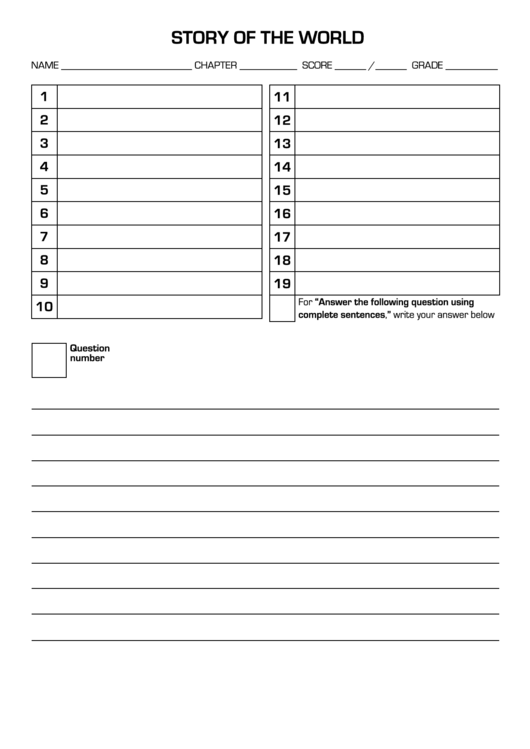 Answer Sheet Template Printable pdf