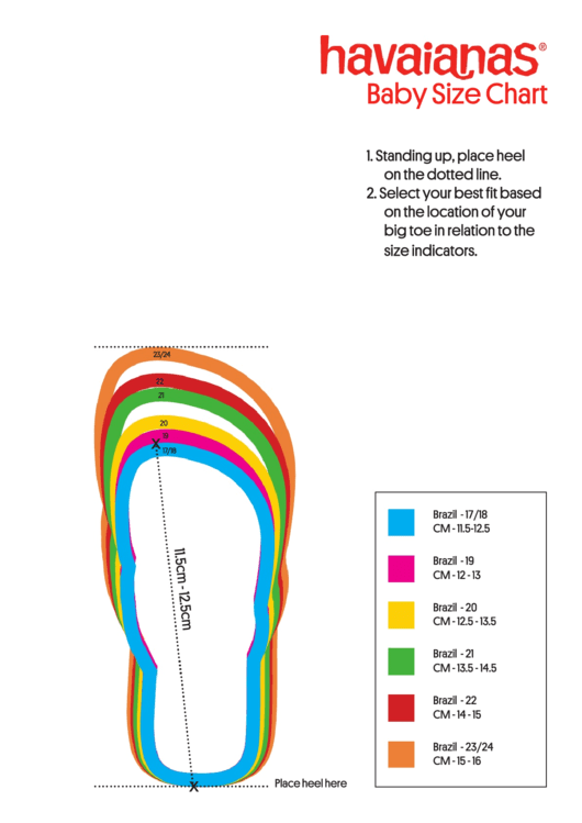 Havaianas Baby Shoe Size Chart Printable pdf