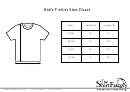 The Shirt Factory Kid's T-shirt Size Chart