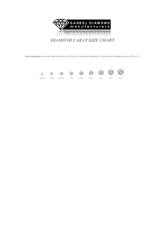 Daneel Diamond Carat Size Chart Printable pdf