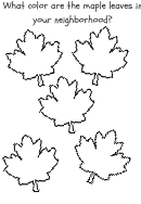 Leaves Coloring Sheet