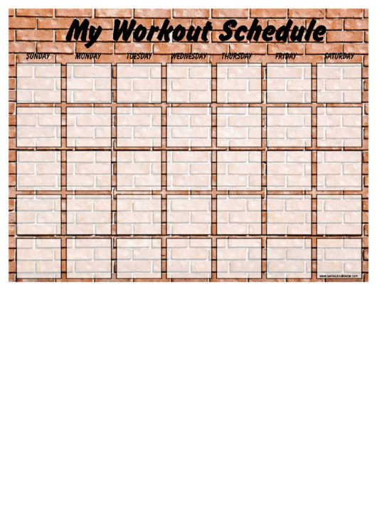 Workout Schedule printable pdf download