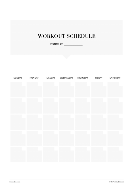 Workout Schedule Template Printable pdf
