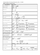 Formula Sheet For General Chemistry