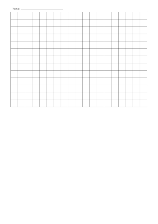1/2 Inch Graph Paper With Name (Landscape) Printable pdf
