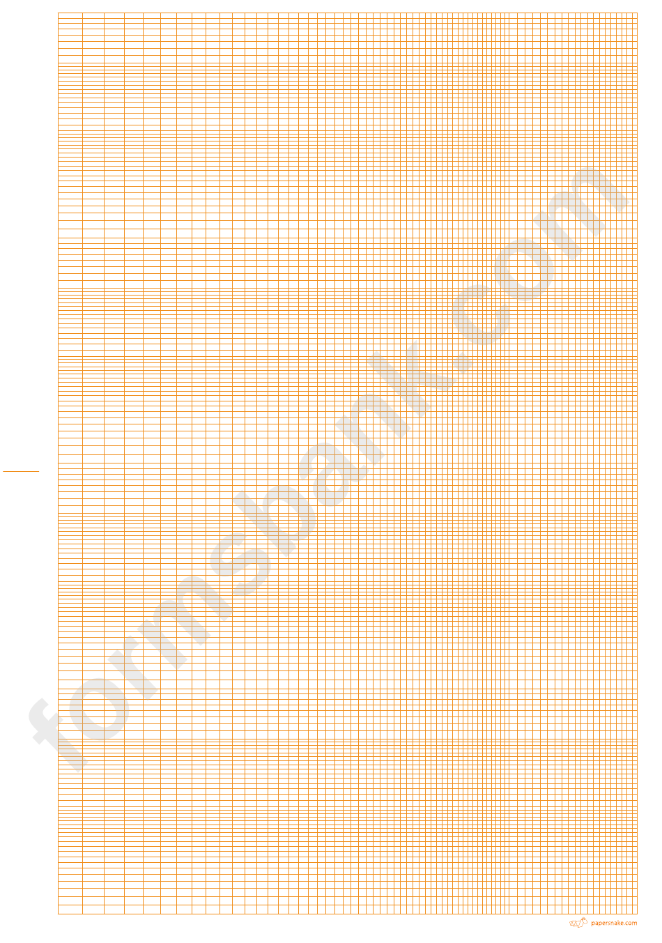 Logarithmic Graph Paper - 4 Decades (Orange On White)