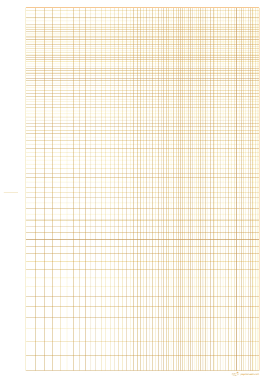Logarithmic Graph Paper - 1 Decade (Orange On White) Printable pdf