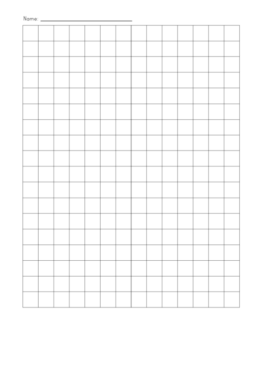 1/2 Inch Graph Paper With Name Template Printable pdf