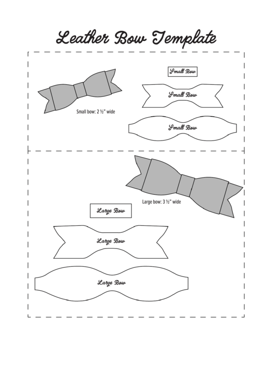 Leather Bow Template Printable pdf