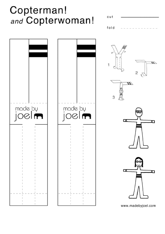 Copterman And Copterwoman Paper Template Printable pdf